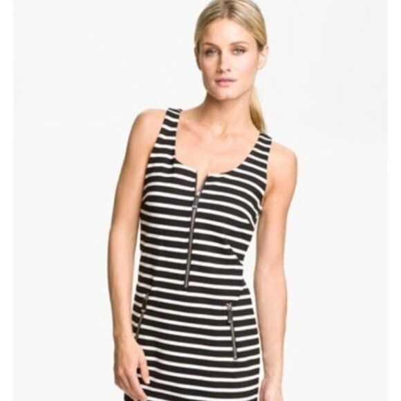 Michael Kors Striped Nautical Navy White Sleeveless Sheath Dress Size M - Picture 2 of 12